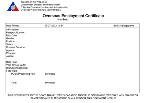 balik manggagawa oec exemption.